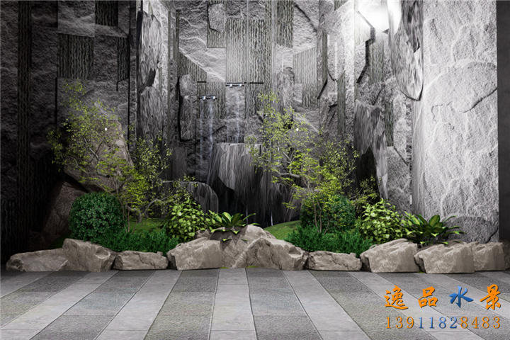 Indoor rockery water system landscape design scheme