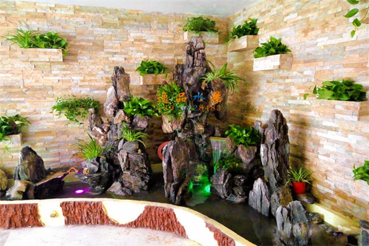 Beijing Cultural Stone Background Wall and Rockery Green Plant Wall