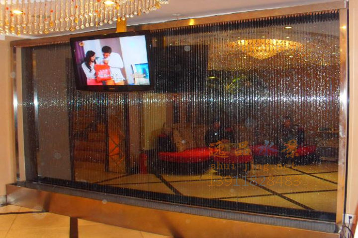 Indoor hanging line water curtain landscape
