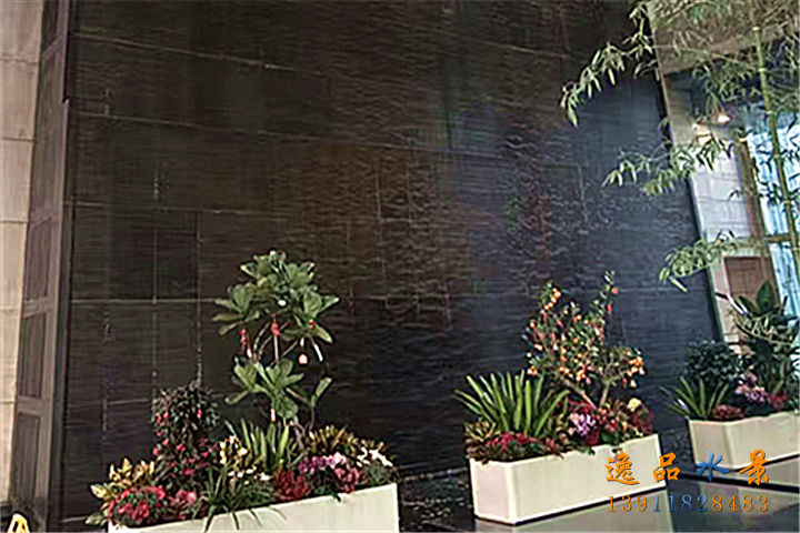 Customized office lobby waterfall water feature wall