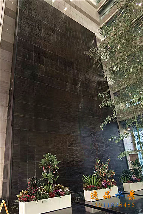Customized office lobby waterfall water feature wall